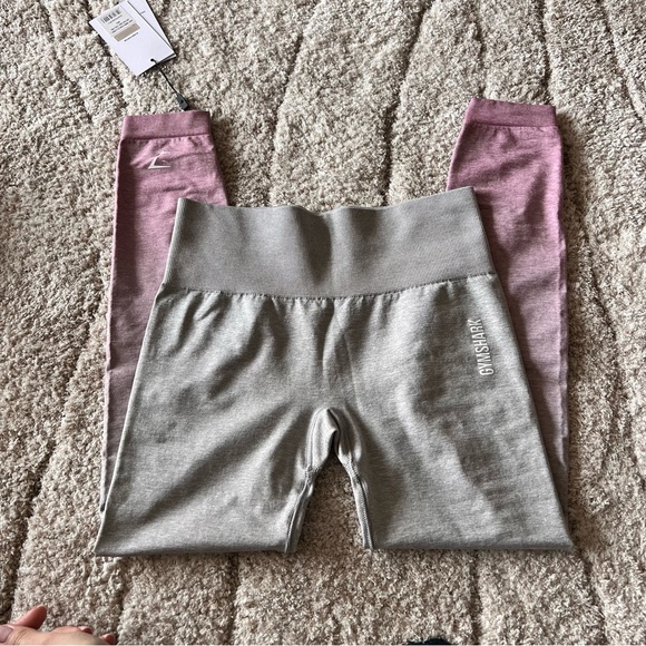 New Pink & Grey Gymshark Leggings - Picture 1 of 5